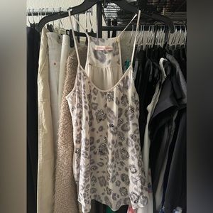 🌼 FINAL PRICE Rebecca Taylor Sequin Snow Leopard Tank